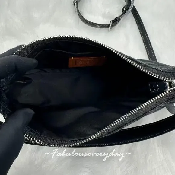 Coach Teri Shoulder Bag Crossbody In Signature Denim/Silver/Black CDE43 NWT - Picture 7 of 8